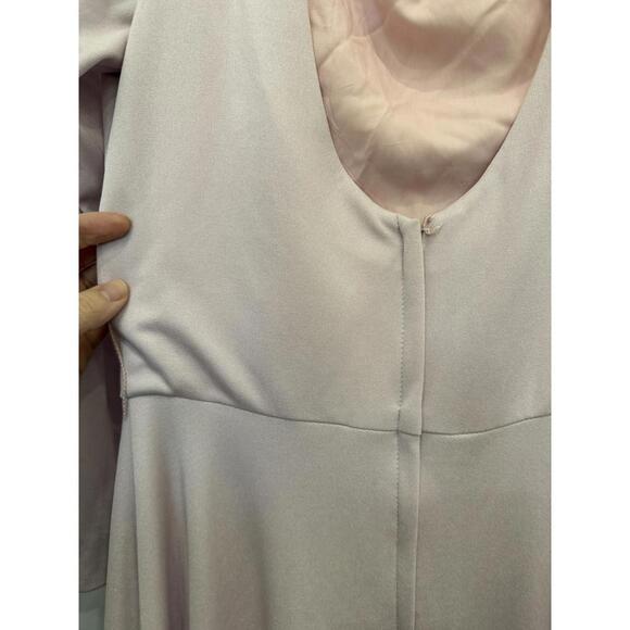 Vintage Lilli Diamond of CA Long Sleeve Pink Maxi Dress with Draped Back Detail - Picture 12 of 12